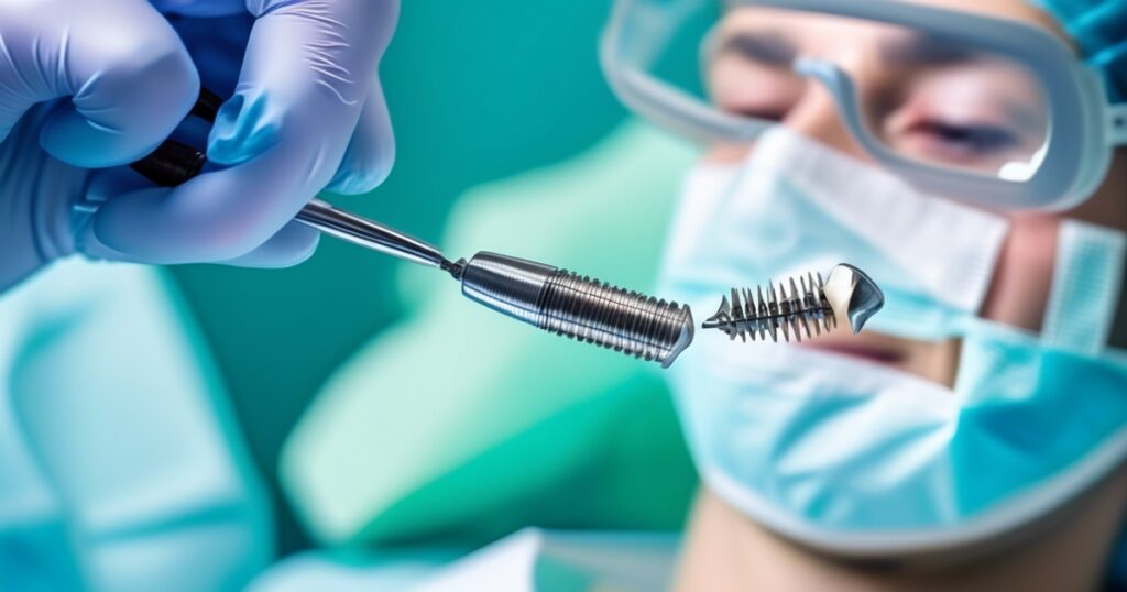 dental implant being placed at Dentist office North Andover